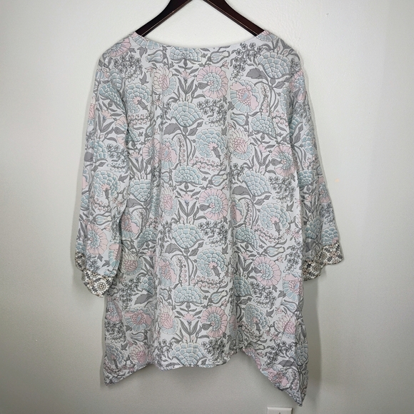 Exclusively For Signals Asymmetric Top Womens Plus 2X Floral Tapestry Bohemian - Picture 4 of 10